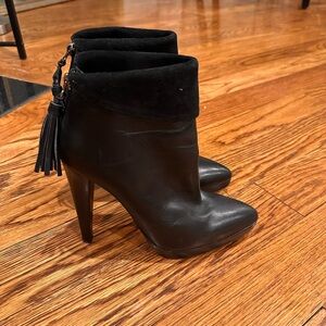 Walter Steiger Black Heeled Boots with Tassel